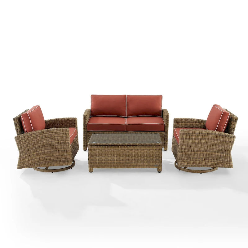 Crosley Bradenton 4Pc Swivel Rocker Conversation Set