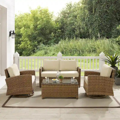 Crosley Bradenton 4Pc Swivel Rocker Conversation Set