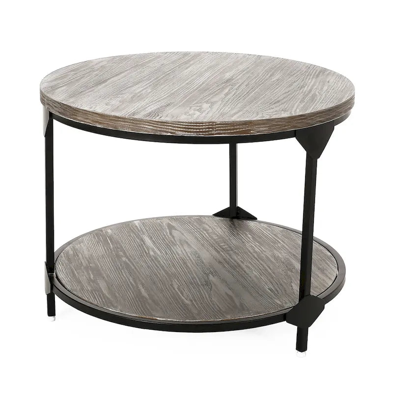 Cedarhurst Modern Industrial Round Coffee Table by Christopher Knight Home