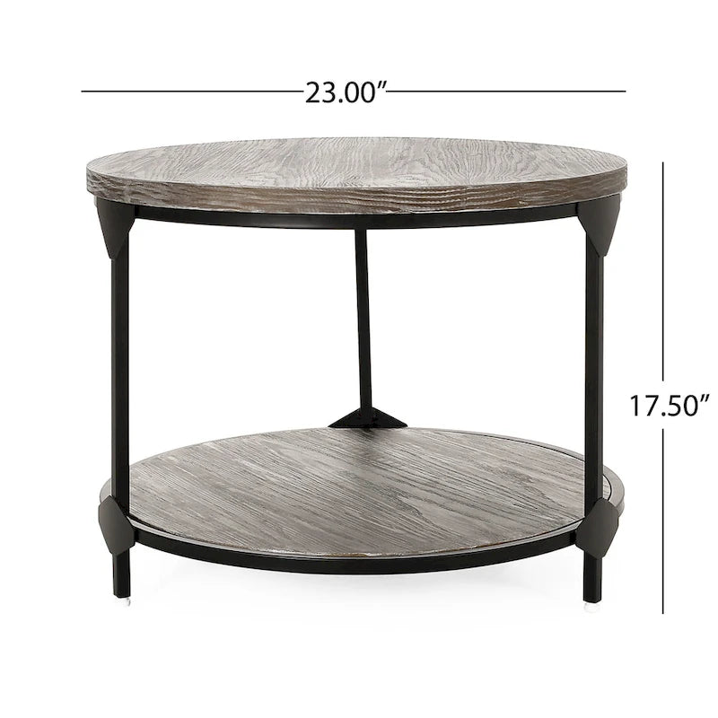 Cedarhurst Modern Industrial Round Coffee Table by Christopher Knight Home