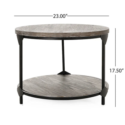 Cedarhurst Modern Industrial Round Coffee Table by Christopher Knight Home