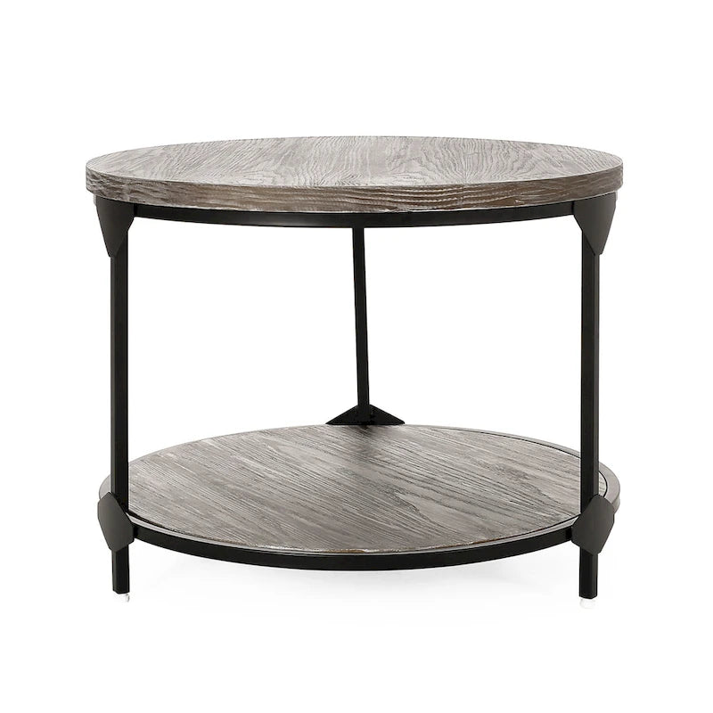 Cedarhurst Modern Industrial Round Coffee Table by Christopher Knight Home