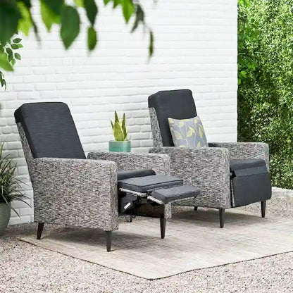 Murdock Outdoor Wicker Outdoor Recliner with Cushion by Christopher Knight Home