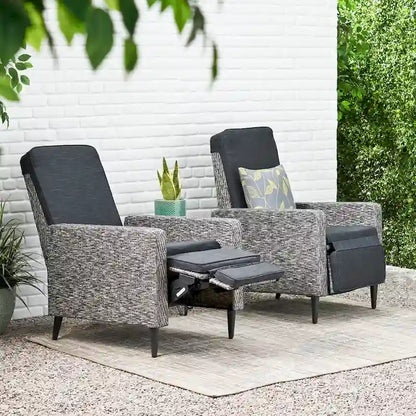 Murdock Outdoor Wicker Outdoor Recliner with Cushion by Christopher Knight Home