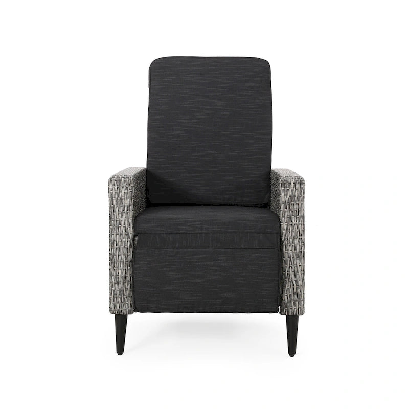 Murdock Outdoor Wicker Outdoor Recliner with Cushion by Christopher Knight Home