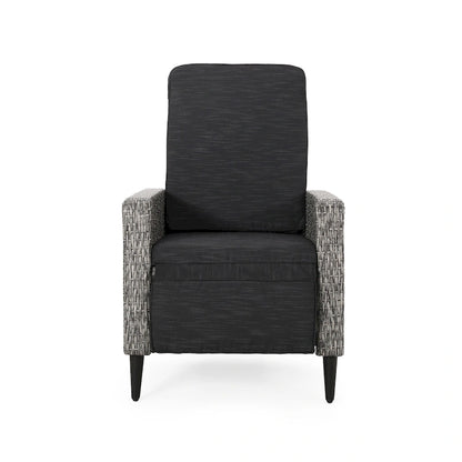 Murdock Outdoor Wicker Outdoor Recliner with Cushion by Christopher Knight Home
