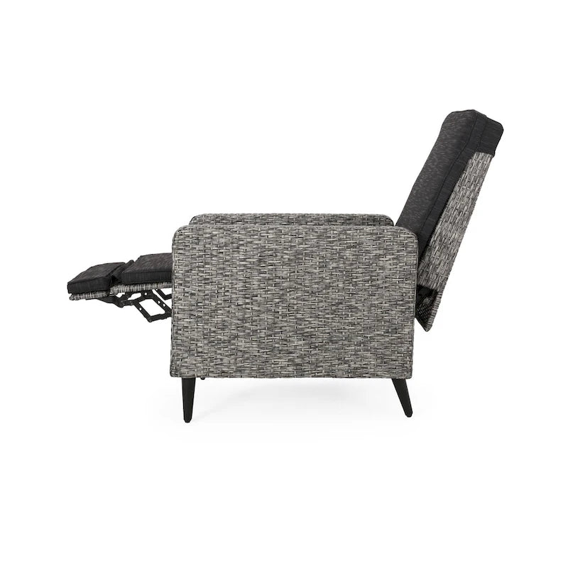 Murdock Outdoor Wicker Outdoor Recliner with Cushion by Christopher Knight Home