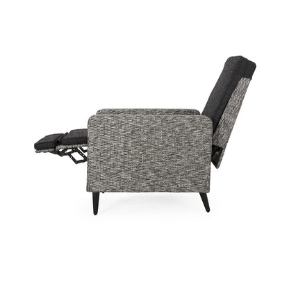 Murdock Outdoor Wicker Outdoor Recliner with Cushion by Christopher Knight Home