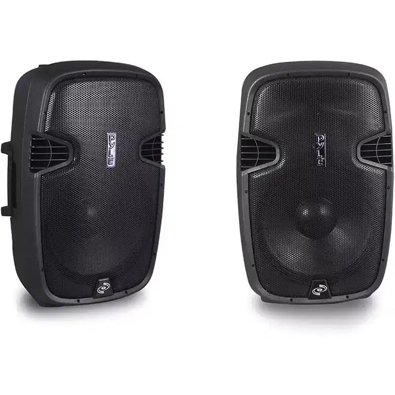 Pyle 15 Bluetooth PA Speaker System with Wired Microphone & Speaker Stand - Black