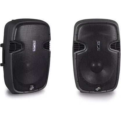 Pyle 15 Bluetooth PA Speaker System with Wired Microphone & Speaker Stand - Black