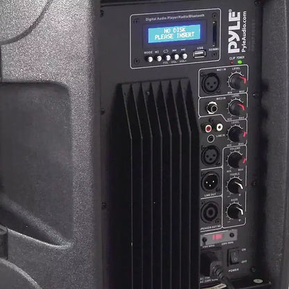 Pyle 15 Bluetooth PA Speaker System with Wired Microphone & Speaker Stand - Black