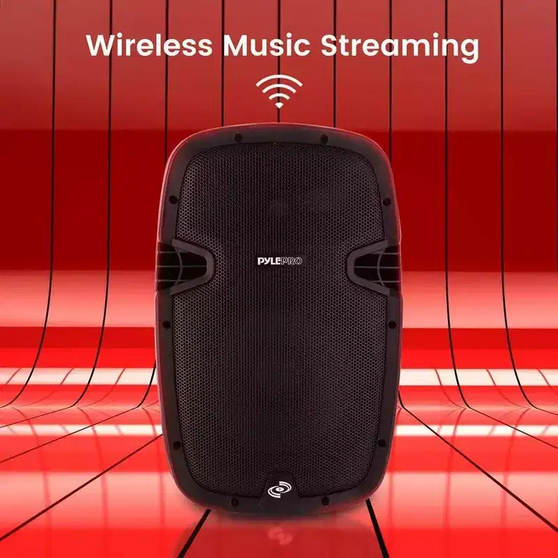 Pyle Impianto Altoparlanti PA Bluetooth, Subwoofer da 10", 1000W MAX, Radio FM, USB/SD, Ingresso Aux, Funzione di Registrazione PPHP1037UB