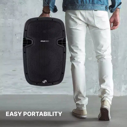 Pyle Impianto Altoparlanti PA Bluetooth, Subwoofer da 10", 1000W MAX, Radio FM, USB/SD, Ingresso Aux, Funzione di Registrazione PPHP1037UB