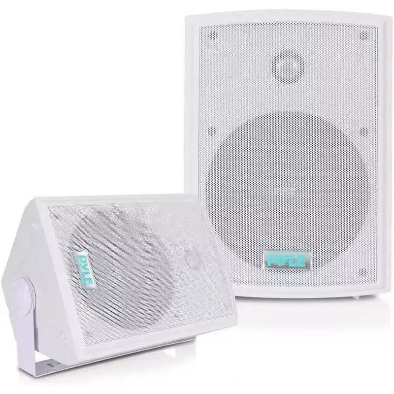 6.5 Waterproof Wall Mount Speakers for Outdoor Use with 350W Max Power, Dual Speakers, White, Pair