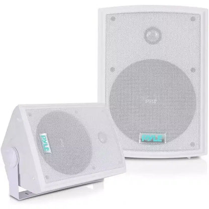 6.5 Waterproof Wall Mount Speakers for Outdoor Use with 350W Max Power, Dual Speakers, White, Pair