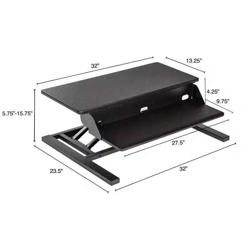 Stand Up Desk Store AirRise Pro Convertitore per Scrivania a Due Livelli con Supporto Monitor e Vassoio Tastiera Integrato (Bianco, 81 cm di Larghezza)