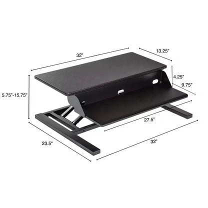 Stand Up Desk Store AirRise Pro Convertitore per Scrivania a Due Livelli con Supporto Monitor e Vassoio Tastiera Integrato (Bianco, 81 cm di Larghezza)