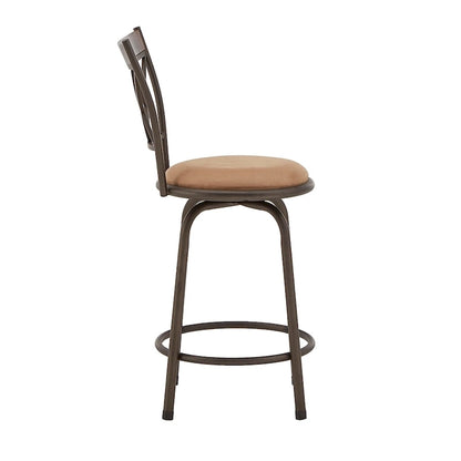Sgabelli in metallo e legno con schienale a X regolabili Verona, finitura bronzo, confezione da 3, di iNSPIRE Q Classic