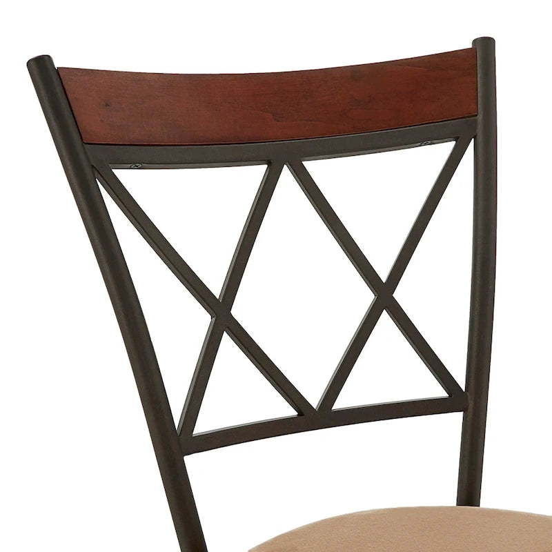 Sgabelli in metallo e legno con schienale a X regolabili Verona, finitura bronzo, confezione da 3, di iNSPIRE Q Classic