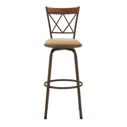 Sgabelli in metallo e legno con schienale a X regolabili Verona, finitura bronzo, confezione da 3, di iNSPIRE Q Classic