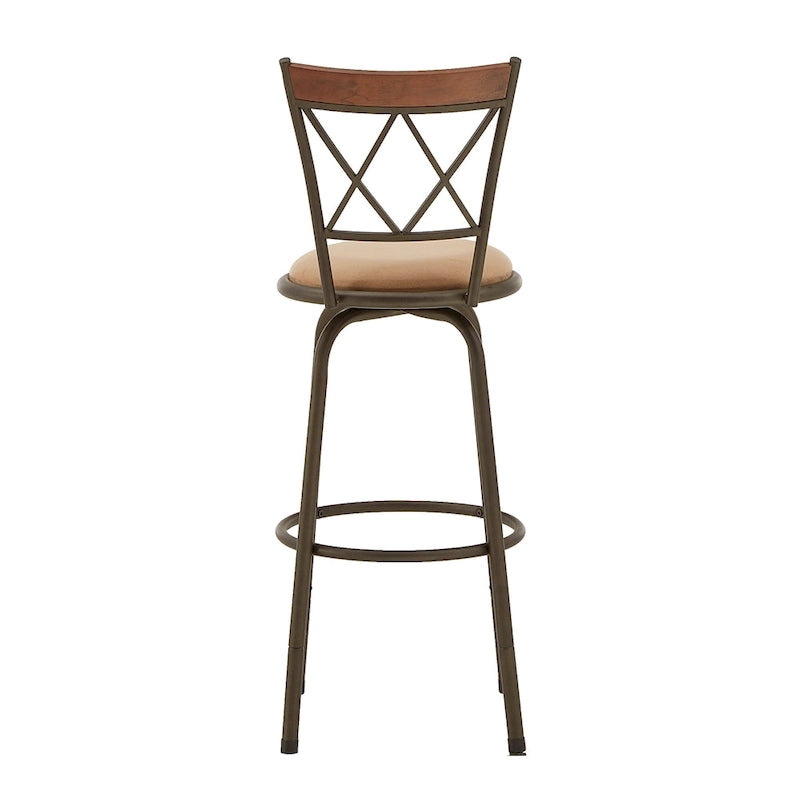 Sgabelli in metallo e legno con schienale a X regolabili Verona, finitura bronzo, confezione da 3, di iNSPIRE Q Classic