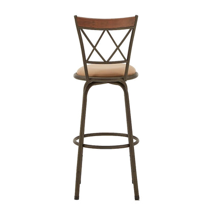 Sgabelli in metallo e legno con schienale a X regolabili Verona, finitura bronzo, confezione da 3, di iNSPIRE Q Classic