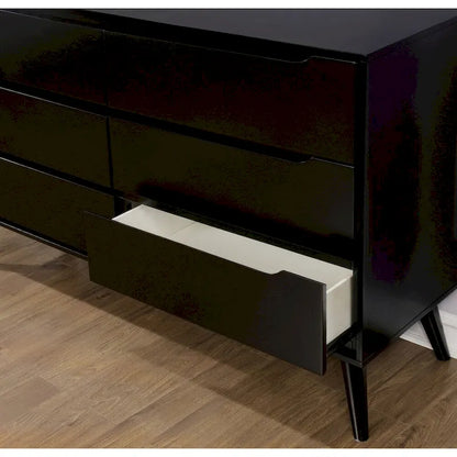 Comò e specchio Fopp Mid-Century Modern a 6 cassetti (2 pezzi) di Furniture of America