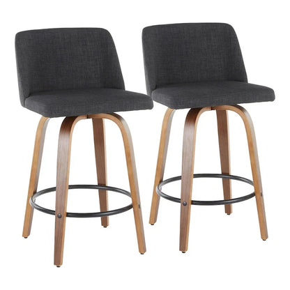 Carson Carrington Vallberga 26  Counter Stool with Black Round Footrest (Set of 2)