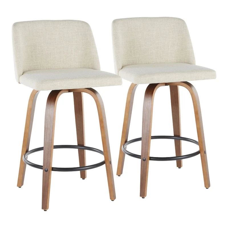 Carson Carrington Vallberga 26  Counter Stool with Black Round Footrest (Set of 2)