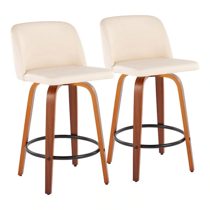 Carson Carrington Vallberga 26  Counter Stool with Black Round Footrest (Set of 2)