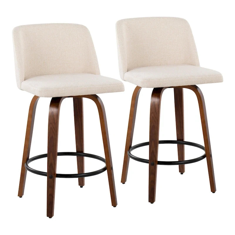 Carson Carrington Vallberga 26  Counter Stool with Black Round Footrest (Set of 2)