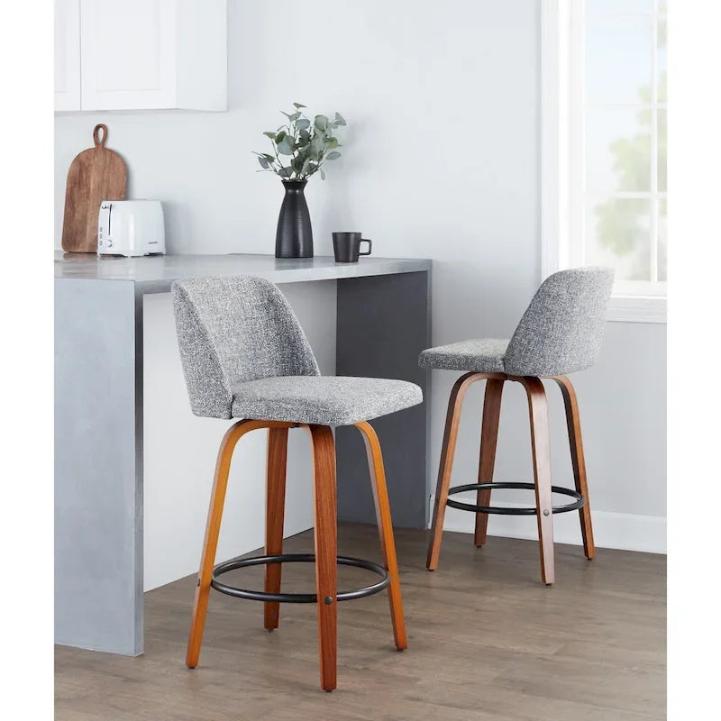 Carson Carrington Vallberga 26  Counter Stool with Black Round Footrest (Set of 2)