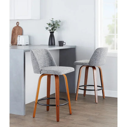 Carson Carrington Vallberga 26  Counter Stool with Black Round Footrest (Set of 2)