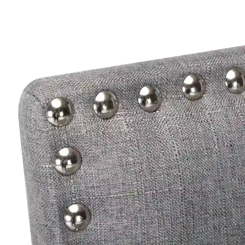 28 Inches Fabric Barstools Upholstered Bar stools Pub Chairs with Back and Silver Nailhead Trim Set of 2