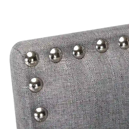 28 Inches Fabric Barstools Upholstered Bar stools Pub Chairs with Back and Silver Nailhead Trim Set of 2