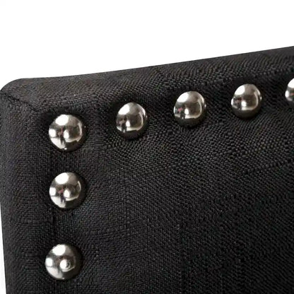 28 Inches Fabric Barstools Upholstered Bar stools Pub Chairs with Back and Silver Nailhead Trim Set of 2