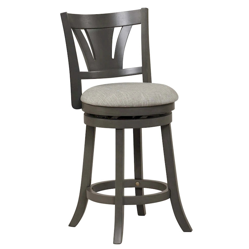 1/2/4 PCS 26.5  Swivel Bar Stool Counter Height w/ Rubber Wood Legs