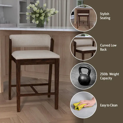 Sgabello da bancone non girevole Carson Carrington Jugas