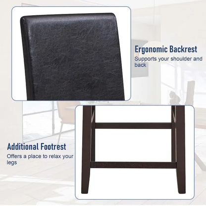 Set of 2 Barstools Wooden Vintage Bar Chairs Counter Stools