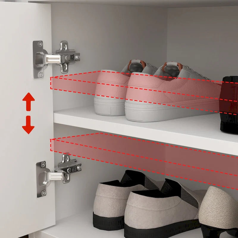 35.8 W White Storage Bench with Drawers and Padded Seat Cushion