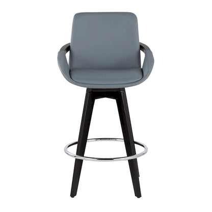 Carson Carrington Pugo Fixed-Height Counter Stool with Black Wood Base (Set of 2)