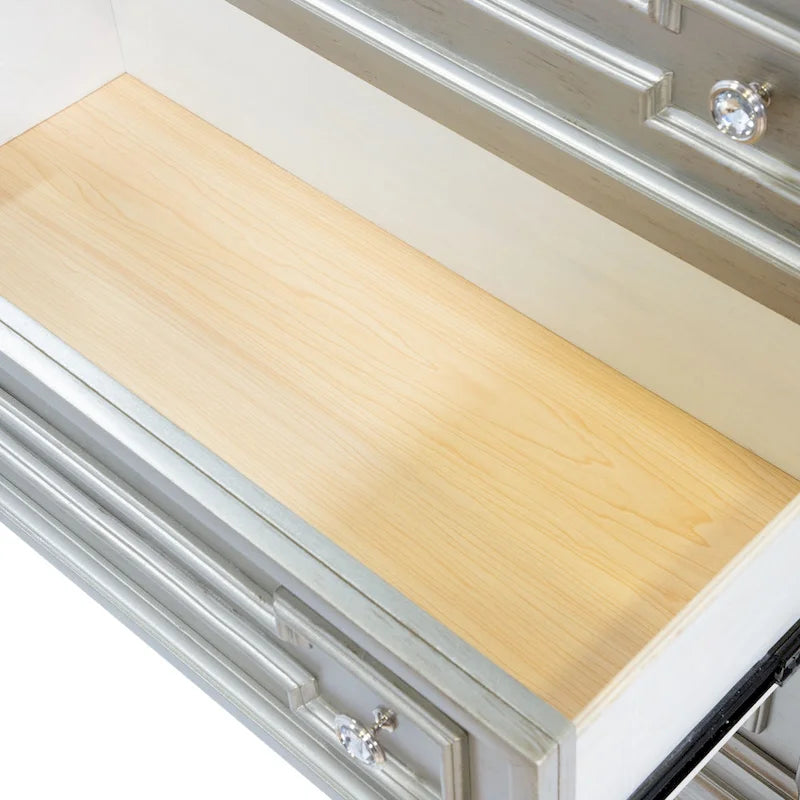 Cassettiera a 5 cassetti Eaen Glam Champagne in legno massello di Furniture of America