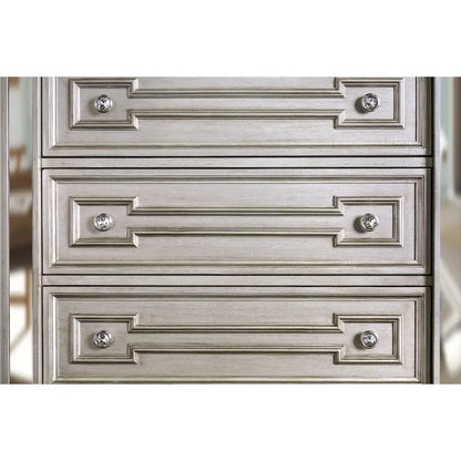 Cassettiera a 5 cassetti Eaen Glam Champagne in legno massello di Furniture of America