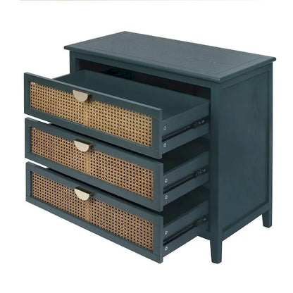 3 Drawers Rattan Storage Cabinet for Bedroom Living Room