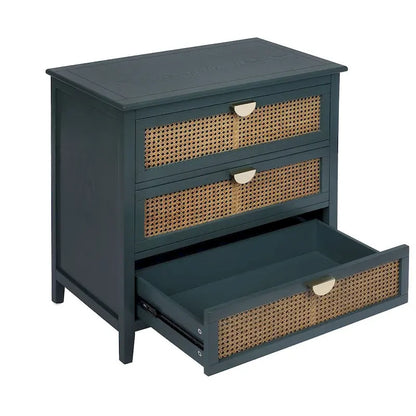 3 Drawers Rattan Storage Cabinet for Bedroom Living Room