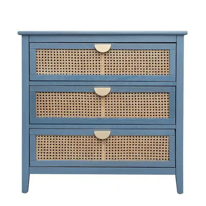 3 Drawers Rattan Storage Cabinet for Bedroom Living Room
