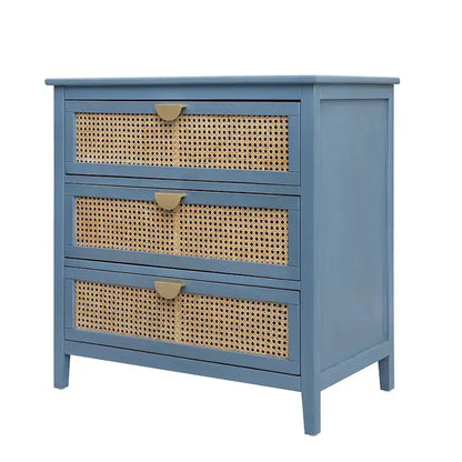 3 Drawers Rattan Storage Cabinet for Bedroom Living Room