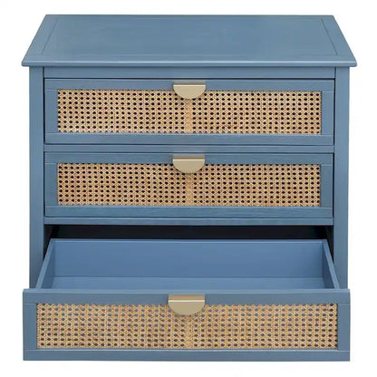 3 Drawers Rattan Storage Cabinet for Bedroom Living Room