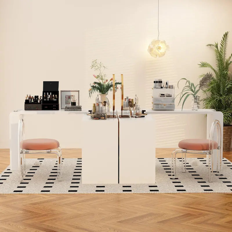Cassettiera comò a 4 cassetti per scrivania, toeletta, credenza, camera da letto, bianco