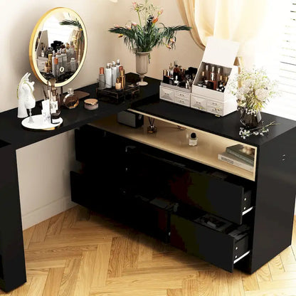 Cassettiera comò a 4 cassetti per scrivania, toeletta, credenza, camera da letto, bianco